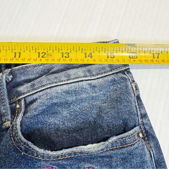 Driftwood Kelly Jeans Floral Embroidered Size 29 Waist 31 Length Bootcut Stretch - Picture 11 of 13